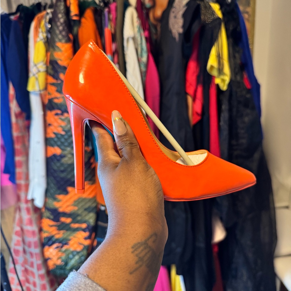 Elegant Orange Stiletto Heels
